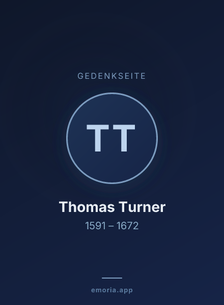 Gedenkportrait von Thomas Turner