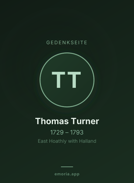 Gedenkportrait von Thomas Turner
