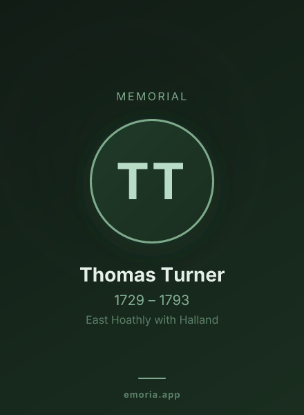 Memorial portrait of Thomas Turner