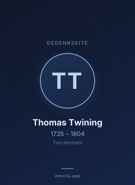 Gedenkportrait von Thomas Twining