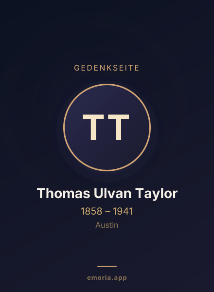 Gedenkportrait von Thomas Ulvan Taylor