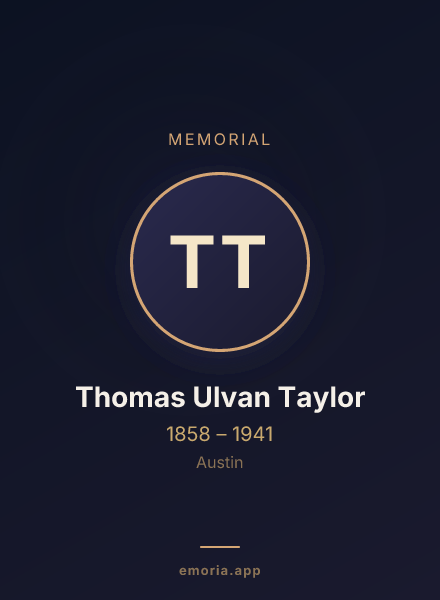 Memorial portrait of Thomas Ulvan Taylor