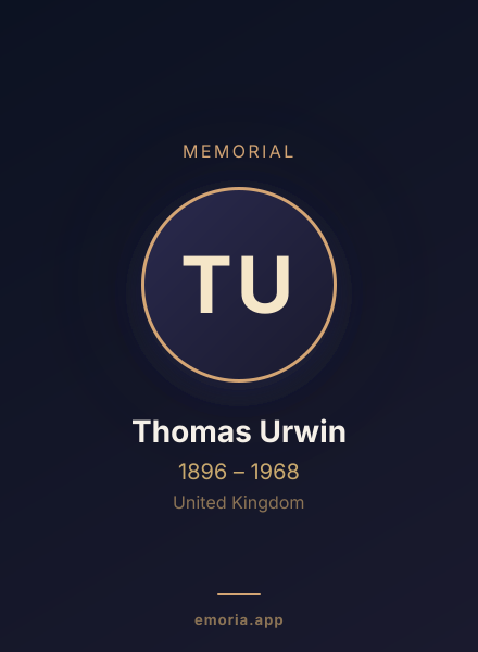 Memorial portrait of Thomas Urwin