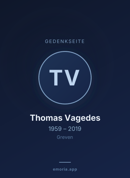 Gedenkportrait von Thomas Vagedes