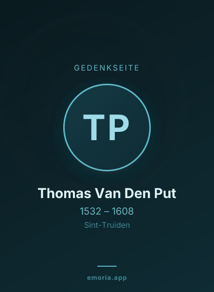 Gedenkportrait von Thomas Van Den Put