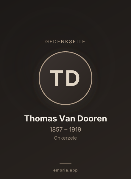 Gedenkportrait von Thomas Van Dooren