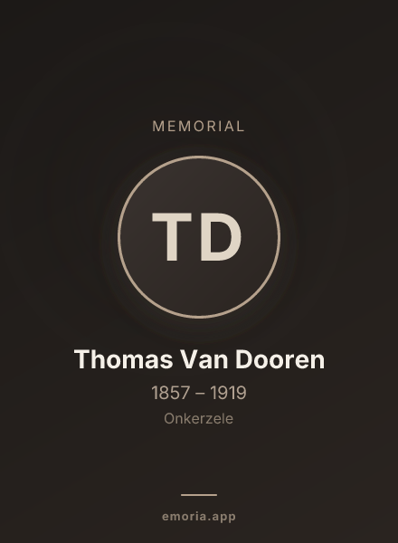 Memorial portrait of Thomas Van Dooren