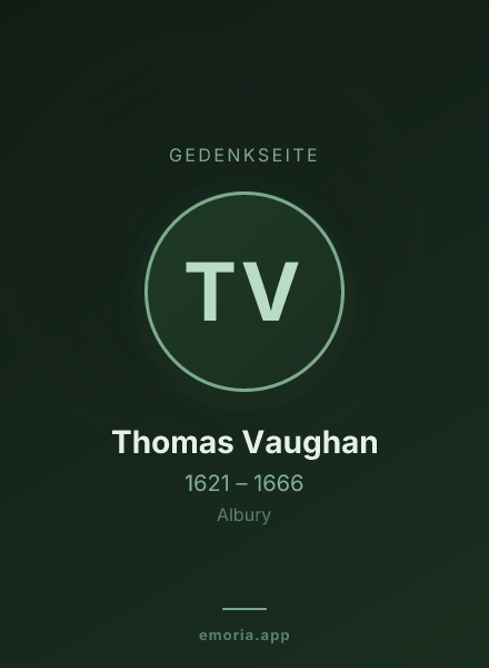 Gedenkportrait von Thomas Vaughan