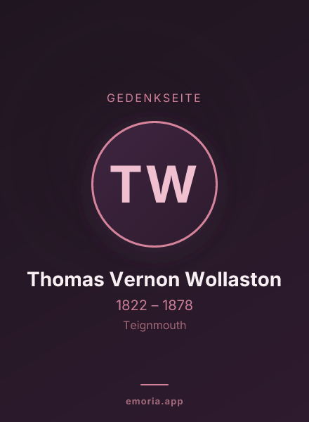 Gedenkportrait von Thomas Vernon Wollaston