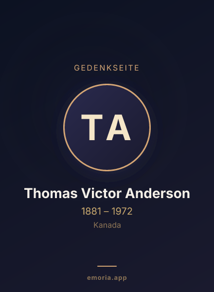 Gedenkportrait von Thomas Victor Anderson