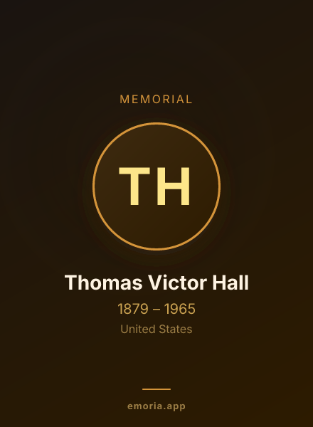 Memorial portrait of Thomas Victor Hall