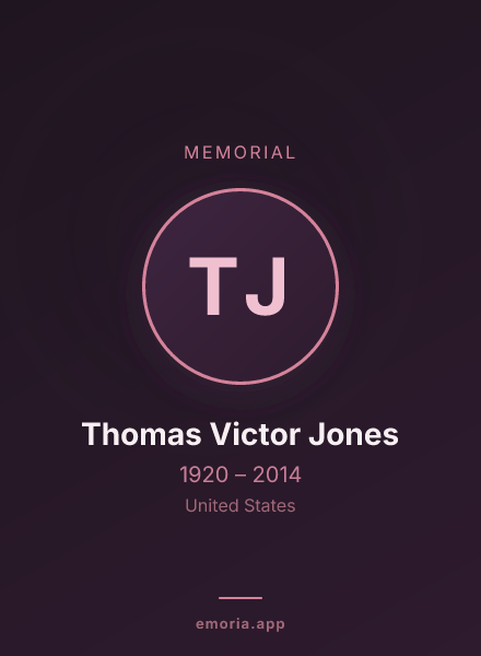 Memorial portrait of Thomas Victor Jones
