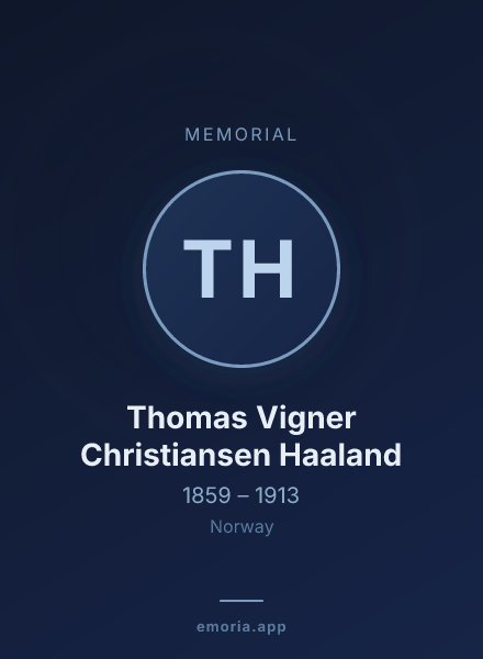 Memorial portrait of Thomas Vigner Christiansen Haaland