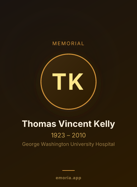 Memorial portrait of Thomas Vincent Kelly