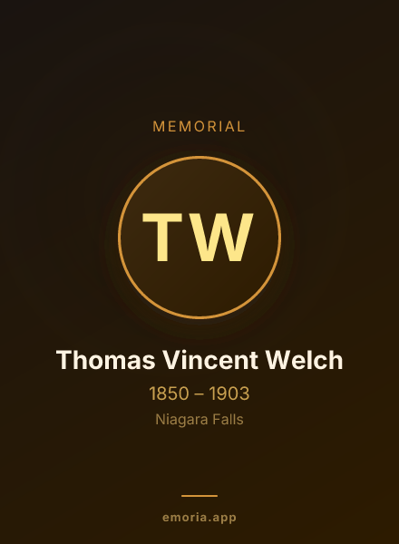 Memorial portrait of Thomas Vincent Welch