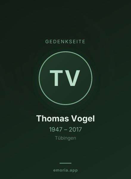 Gedenkportrait von Thomas Vogel