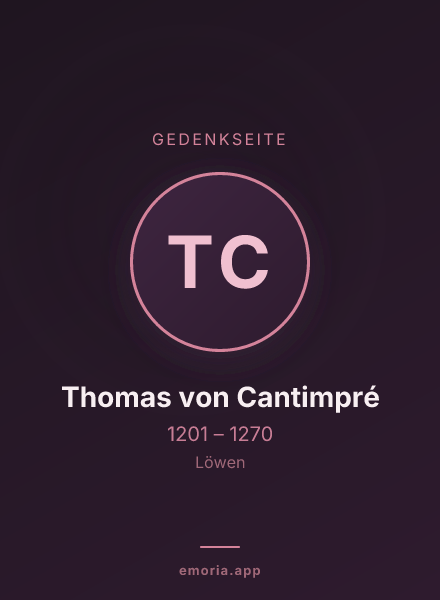 Gedenkportrait von Thomas von Cantimpré