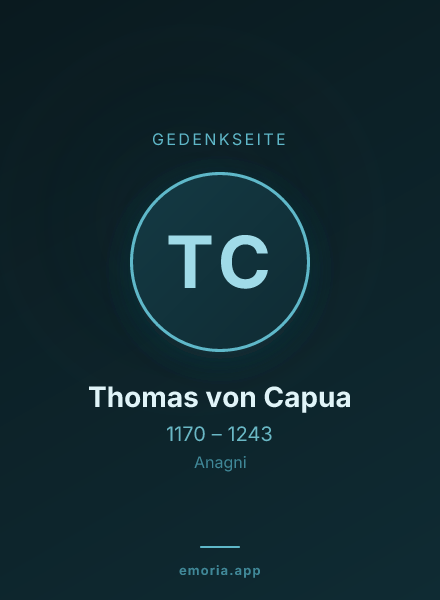 Gedenkportrait von Thomas von Capua