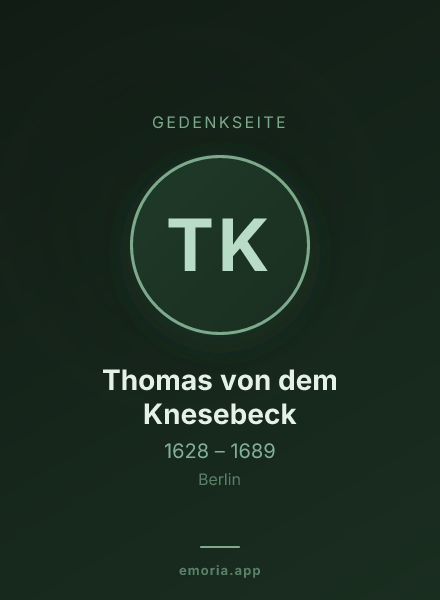 Gedenkportrait von Thomas von dem Knesebeck