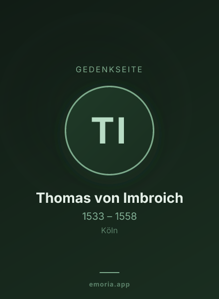 Gedenkportrait von Thomas von Imbroich