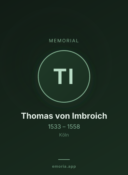 Memorial portrait of Thomas von Imbroich