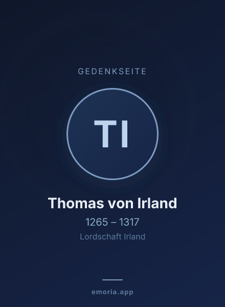 Gedenkportrait von Thomas von Irland