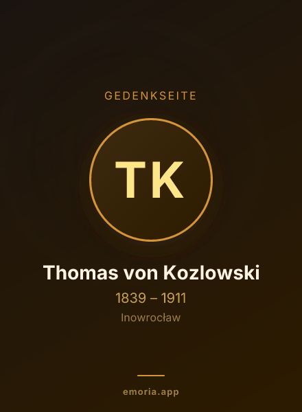 Gedenkportrait von Thomas von Kozlowski