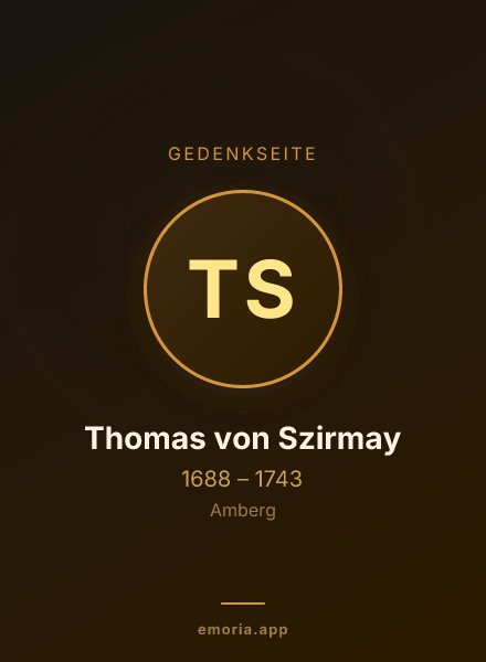 Gedenkportrait von Thomas von Szirmay
