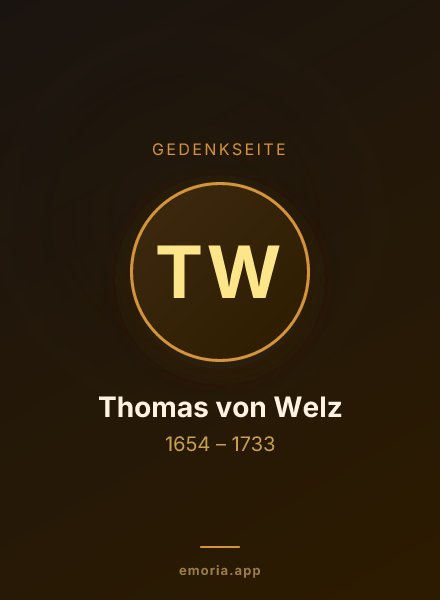 Gedenkportrait von Thomas von Welz