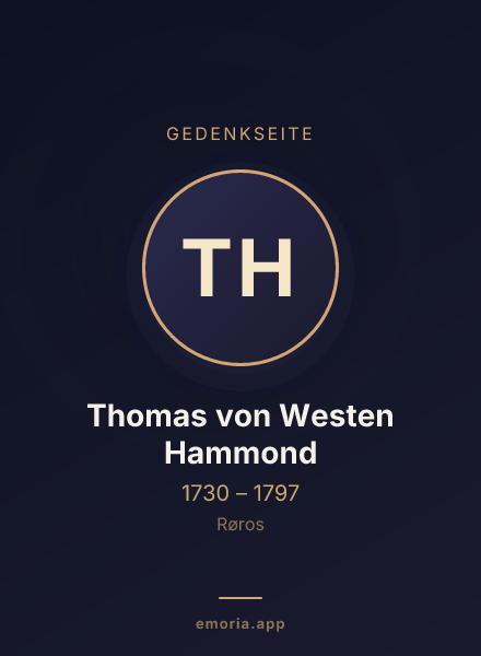 Gedenkportrait von Thomas von Westen Hammond