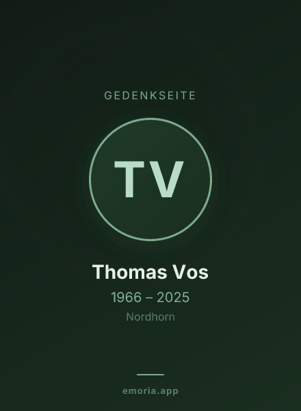 Gedenkportrait von Thomas Vos