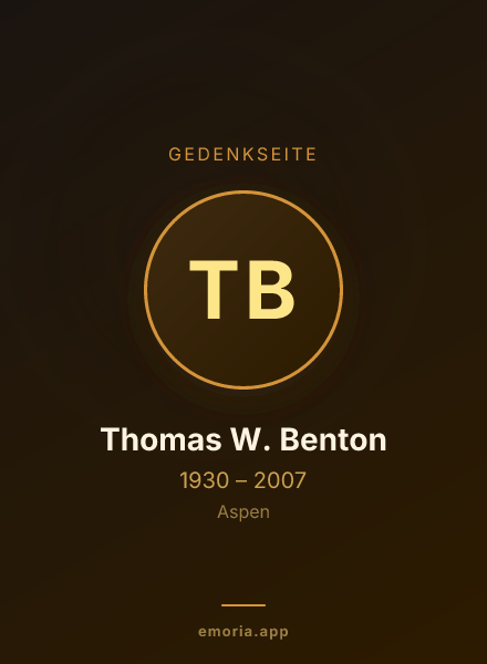 Gedenkportrait von Thomas W. Benton