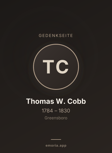 Gedenkportrait von Thomas W. Cobb