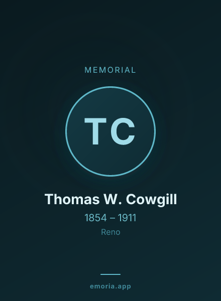 Memorial portrait of Thomas W. Cowgill