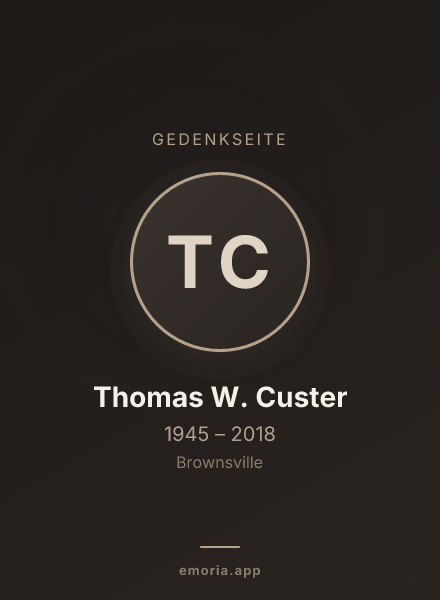 Gedenkportrait von Thomas W. Custer