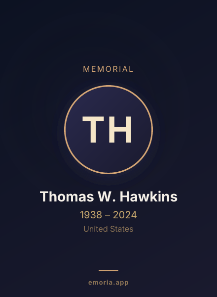 Memorial portrait of Thomas W. Hawkins