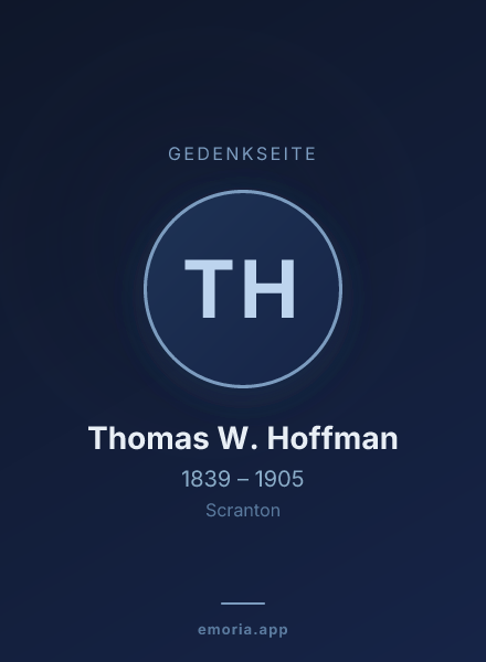 Gedenkportrait von Thomas W. Hoffman