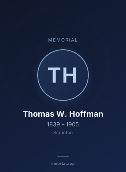 Memorial portrait of Thomas W. Hoffman