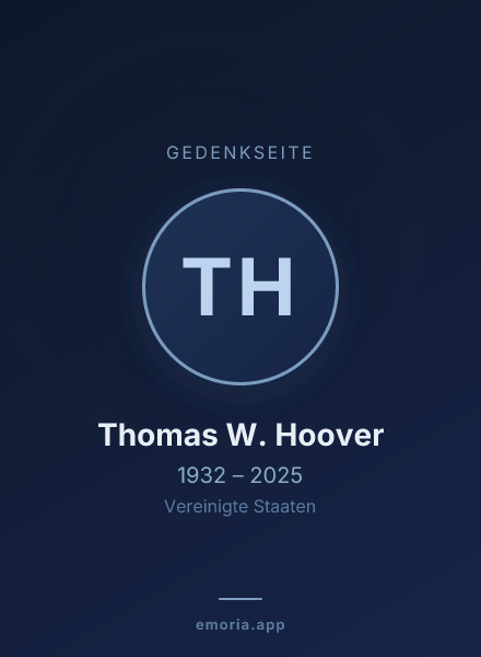 Gedenkportrait von Thomas W. Hoover