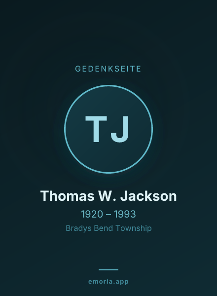 Gedenkportrait von Thomas W. Jackson