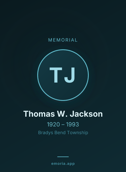 Memorial portrait of Thomas W. Jackson