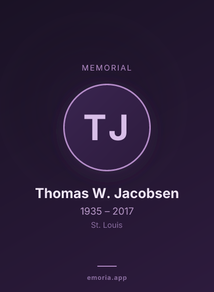 Memorial portrait of Thomas W. Jacobsen