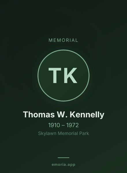 Memorial portrait of Thomas W. Kennelly