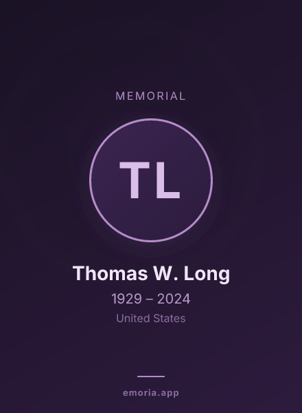 Memorial portrait of Thomas W. Long
