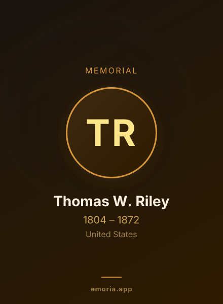 Memorial portrait of Thomas W. Riley