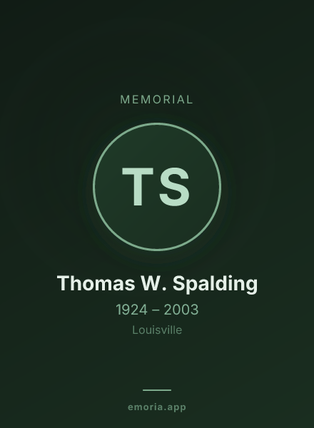 Memorial portrait of Thomas W. Spalding