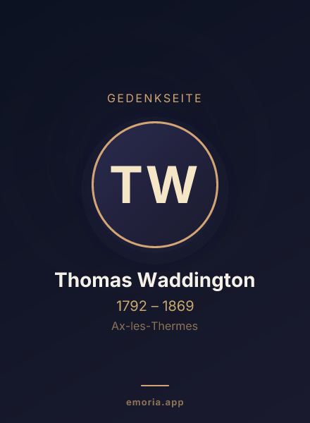 Gedenkportrait von Thomas Waddington