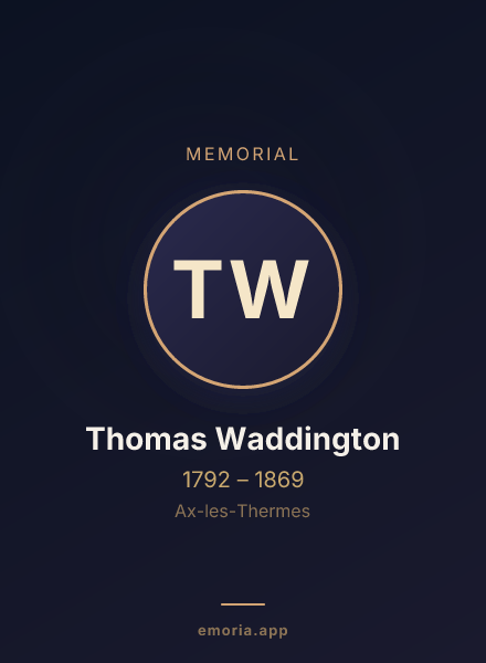 Memorial portrait of Thomas Waddington