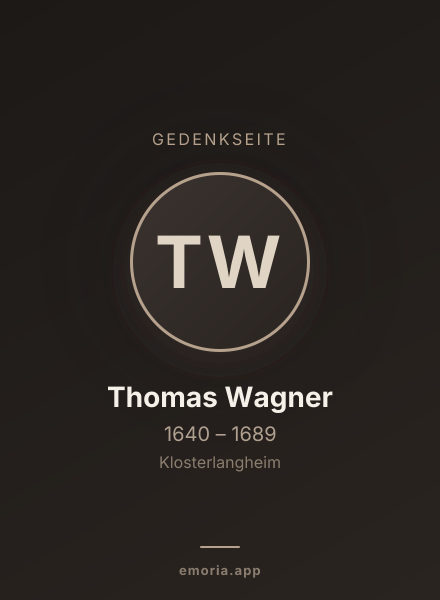Gedenkportrait von Thomas Wagner