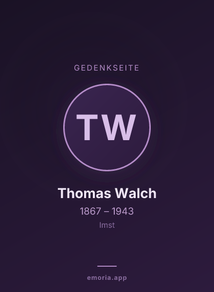 Gedenkportrait von Thomas Walch